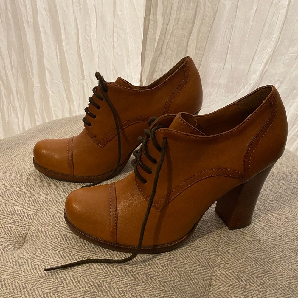 Kork-Ease Leather Oxford Heal- Cognac, Size 9
